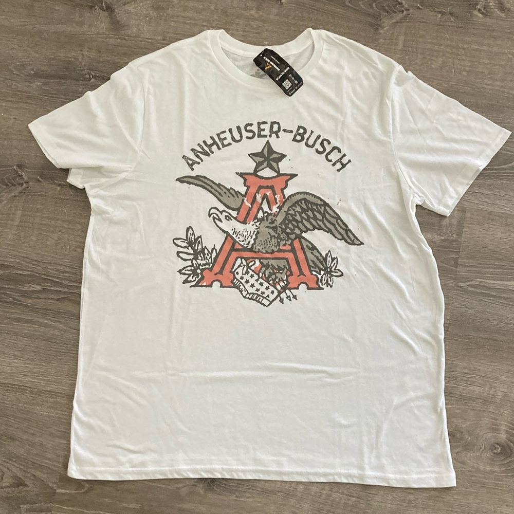 Anheuser-Busch Beer White Graphic Men's T-Shirt